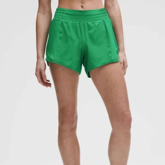 NWT Lululemon Hotty Hot W’s Sz 6 High-Rise Lined Short 4" in Raceway Green - Picture 1 of 7